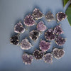 Druzy amethyst heart connector pendant