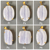 Blue lace agate mixed shape cabochon pendant