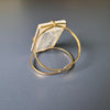 Large faceted crystal rectangle cuff bracelet