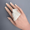 Oversized statement crystal cluster ring