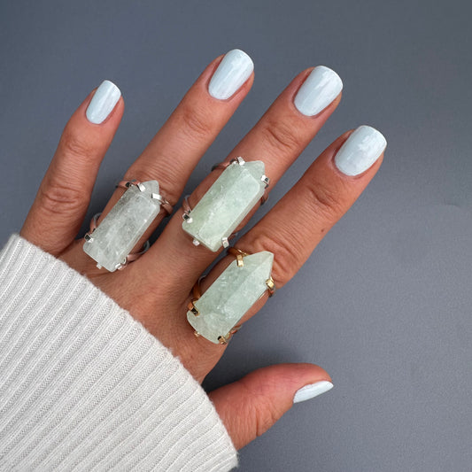 Aquamarine point ring