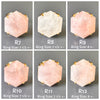 Rose quartz large faceted hexagon ring