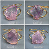 Amethyst freeform faceted cuff bracelet