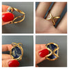 Sodalite oval cabochon ring