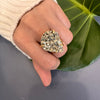 Pyrite teardrop ring