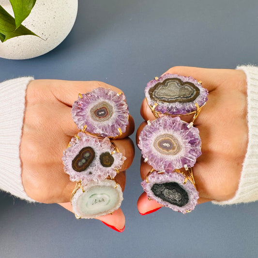Classic amethyst stalactite statement ring