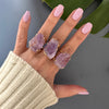 Freeform faceted purple amethyst ring