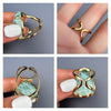 Larimar pear-shaped ring
