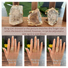 Freeform faceted rutilated quartz ring