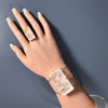 Medium faceted crystal rectangle cuff bracelet