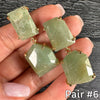 Chunky freeform faceted green quartz double drop dangle earrings