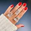 Crystal cut stone ring