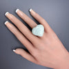 Aquamarine heart ring