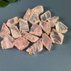 Oversized freeform faceted rose quartz pendant