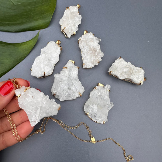 Extra-large crystal cluster pendant