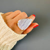 Blue lace agate mixed-shape cabochon rings