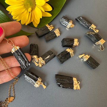 Black tourmaline protection pendant