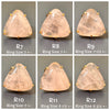 Rose quartz puffy triangle cabochon ring