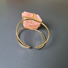 Chunky freeform faceted rose quartz statement cuff bracelet
