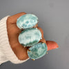 Larimar oval cabochon ring