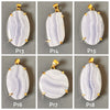 Blue lace agate mixed shape cabochon pendant