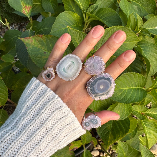 Medium amethyst stalactite ring