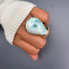 Larimar pear-shaped cuff ring