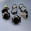 Black obsidian hexagon ring