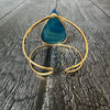 Blue agate pear cuff bracelet