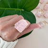 Freeform faceted rose quartz ring