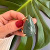 Dark green quartz pear shaped ring