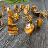 Freeform faceted tiger's eye ring