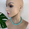 Amazonite German cut beaded necklace