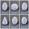 Blue lace agate mixed-shape cabochon rings