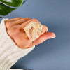 Golden healer faceted freeform chunky ring