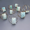 Larimar rectangle cabochon cuff bracelet