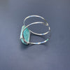 Amazonite freeform faceted cuff bracelet