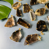 Freeform faceted smoky quartz statement necklace