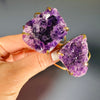 Druzy amethyst crystal cluster cuff bracelet