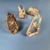 Freeform faceted chunky lodolite quartz crystal statement ring