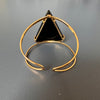 Black onyx triangle cuff bracelet