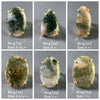 Moss agate mixed-shape cabochon rings