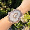Oversized amethyst stalactite statement cuff bracelet