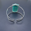 Amazonite freeform faceted cuff bracelet