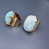 Larimar oval cuff ring