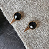 Black onyx studs with ear jacket