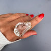 Large raw crystal gem ring