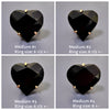 Black obsidian faceted heart ring