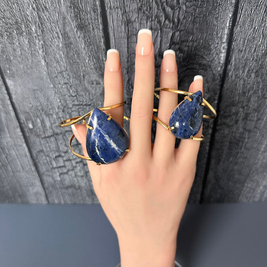 Sodalite pear cuff bracelet