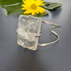 Clear crystal rectangle cuff bracelet